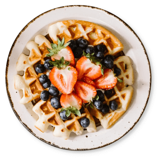 plate of cookie with strawberry